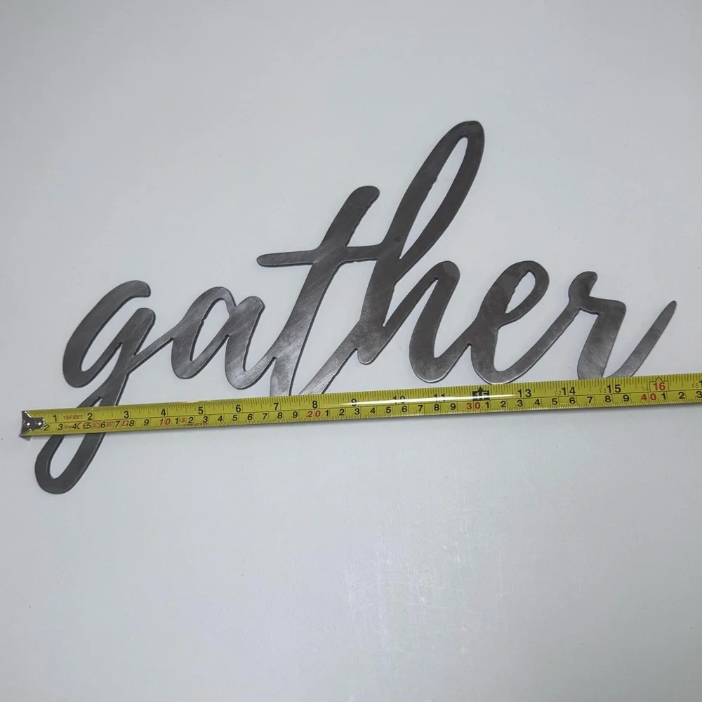 Source Unknown Metallic Script Wall Art